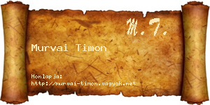 Murvai Timon névjegykártya